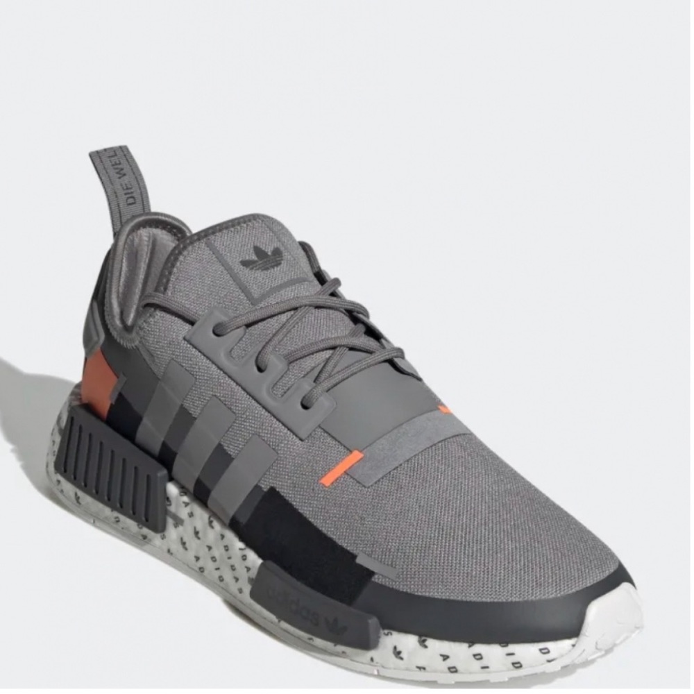 New with box! Adidas NMD R1 Grey Team Solar Orange. Size 7.5